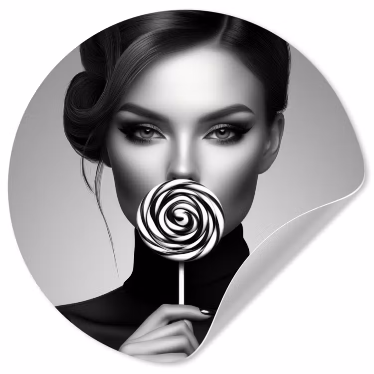 Behangcirkel - Vrouw - Lolly - Zwart — 1