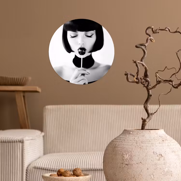 Behangcirkel - Vrouw - Lolly - Zwart - Wit — 2