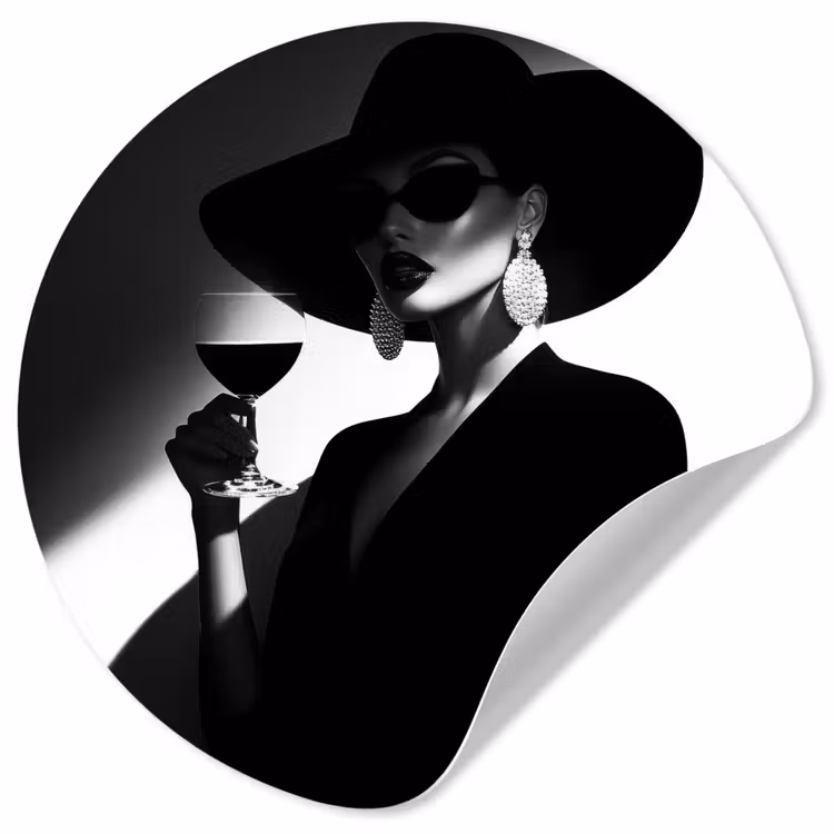 Behangcirkel - Vrouw - Wijn - Chic — 1