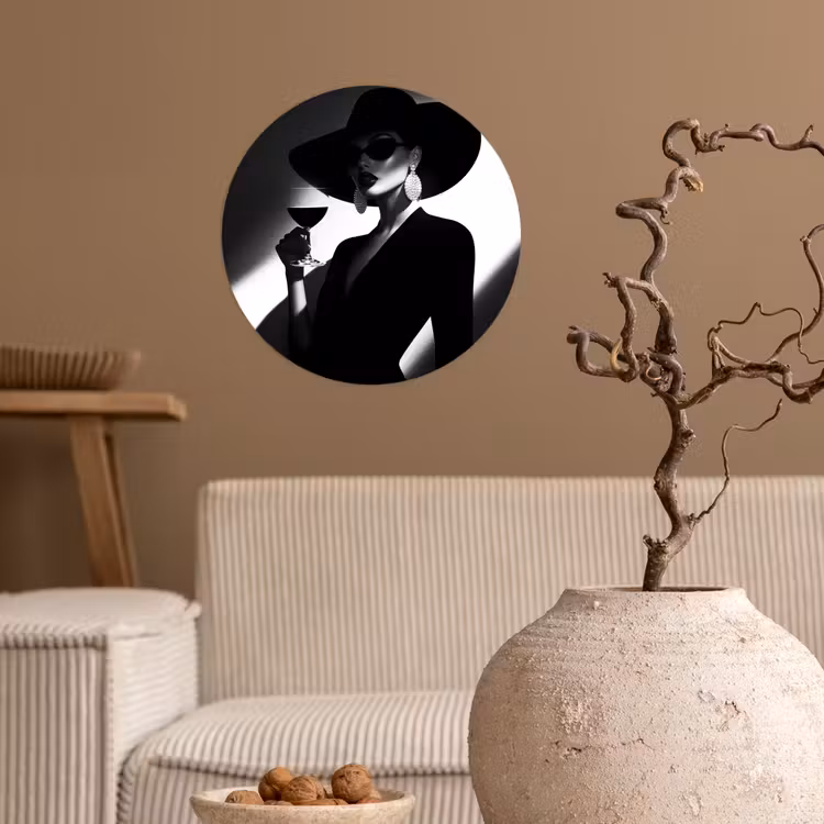 Behangcirkel - Vrouw - Wijn - Chic — 2