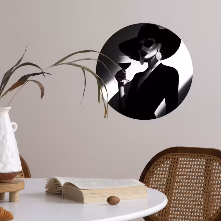 Behangcirkel - Vrouw - Wijn - Chic — 4