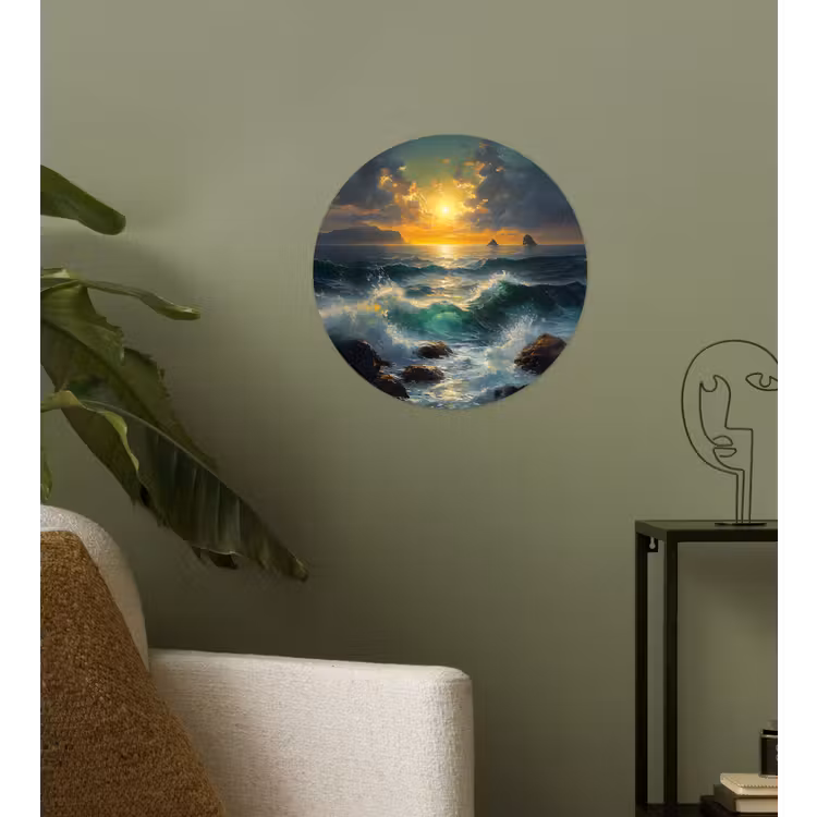 Behangcirkel - Zee - Zon - Golven - Rotsen — 3