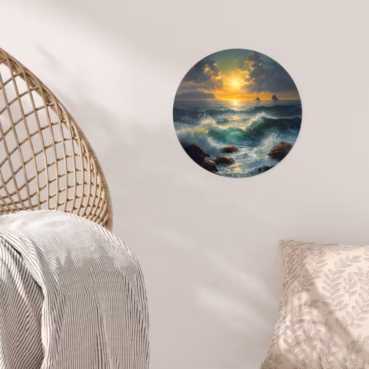 Behangcirkel - Zee - Zon - Golven - Rotsen — 5