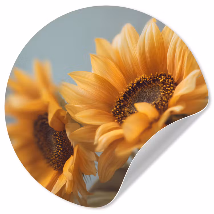 Behangcirkel - Zonnebloemen - Geel - Wazig — 1