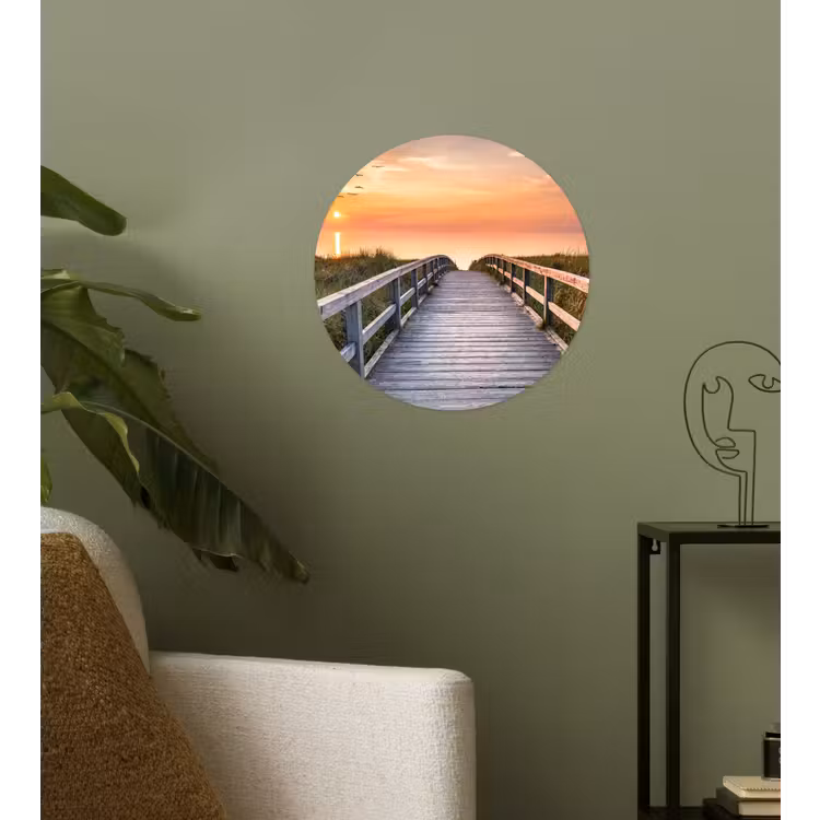 Behangcirkel - Zonsonderang - Zee - Pad - Gras - Duin - Vogels — 3