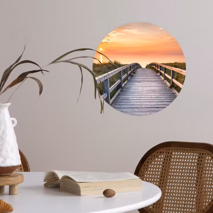 Behangcirkel - Zonsonderang - Zee - Pad - Gras - Duin - Vogels — 4
