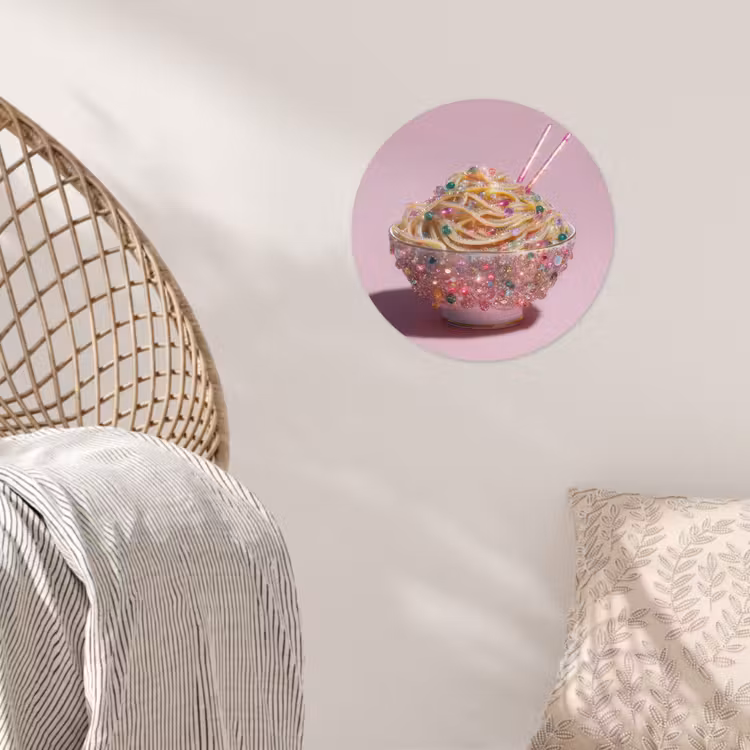 Behangcirkel - Noodles - Edelstenen - Stokjes - Roze — 5