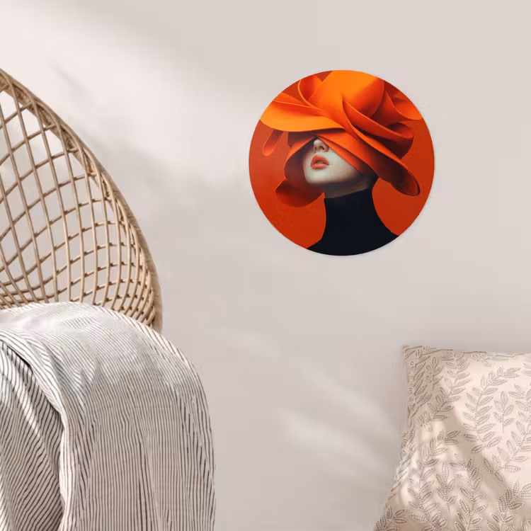 Behangcirkel - Oranje - Hoed - Vrouw — 5