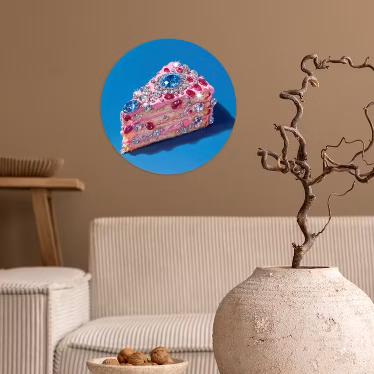 Behangcirkel - Taart - Edelstenen - Glitters - Roze — 2