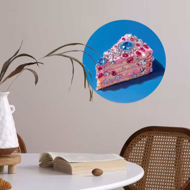 Behangcirkel - Taart - Edelstenen - Glitters - Roze — 4