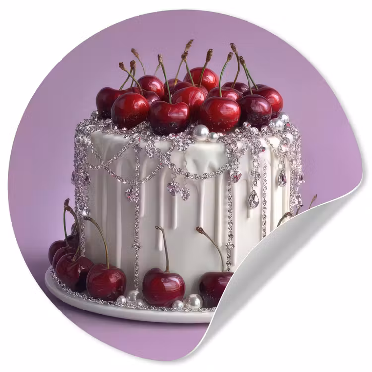 Behangcirkel - Taart - Kersen - Juwelen - Rood — 1