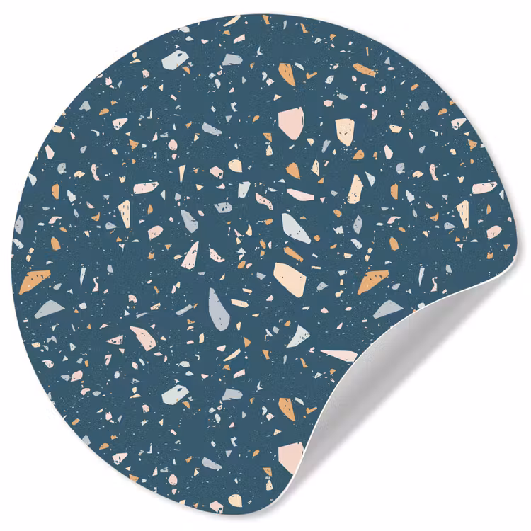 Behangcirkel - Terrazzo - Patroon - Kleurrijk - Diep blauw — 1