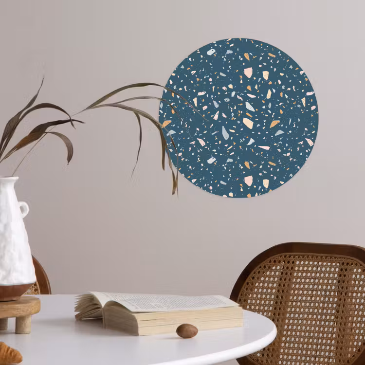 Behangcirkel - Terrazzo - Patroon - Kleurrijk - Diep blauw — 4