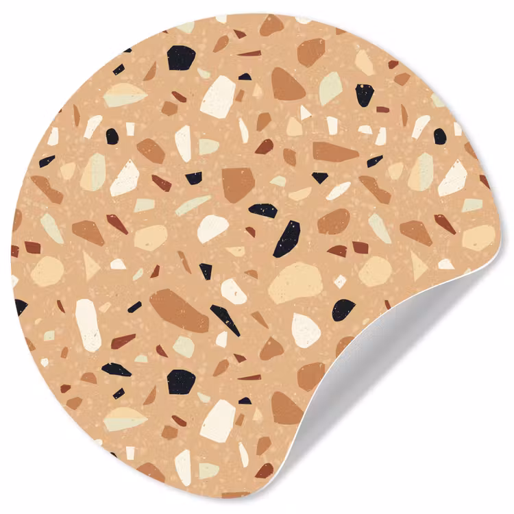 Behangcirkel - Terrazzo - Patroon - Kleurrijk - Oranje — 1