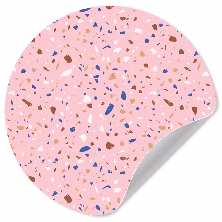 Behangcirkel - Terrazzo - Patroon - Kleurrijk - Roze — 1