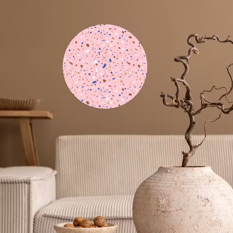 Behangcirkel - Terrazzo - Patroon - Kleurrijk - Roze — 2