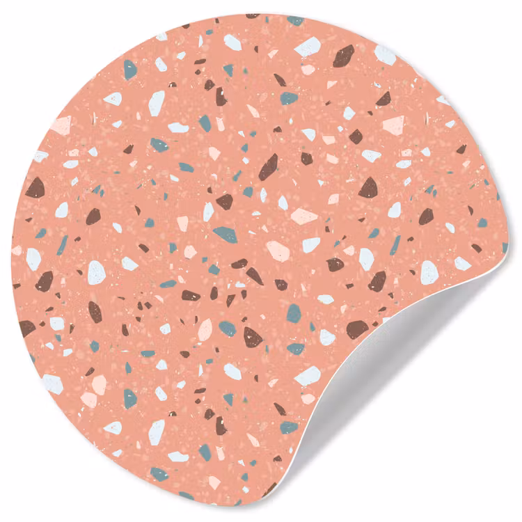 Behangcirkel - Terrazzo - Patroon - Kleurrijk - Roze - Blauw — 1