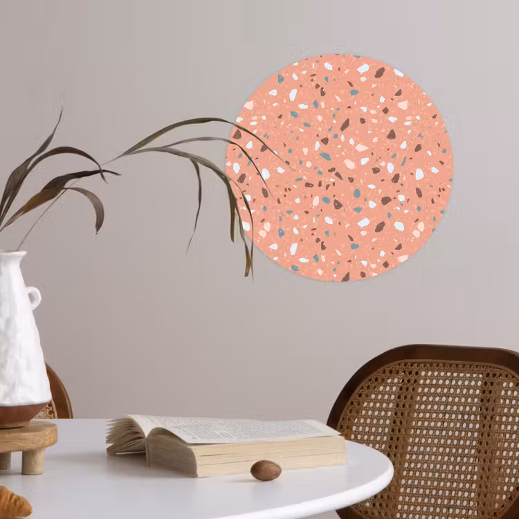 Behangcirkel - Terrazzo - Patroon - Kleurrijk - Roze - Blauw — 4