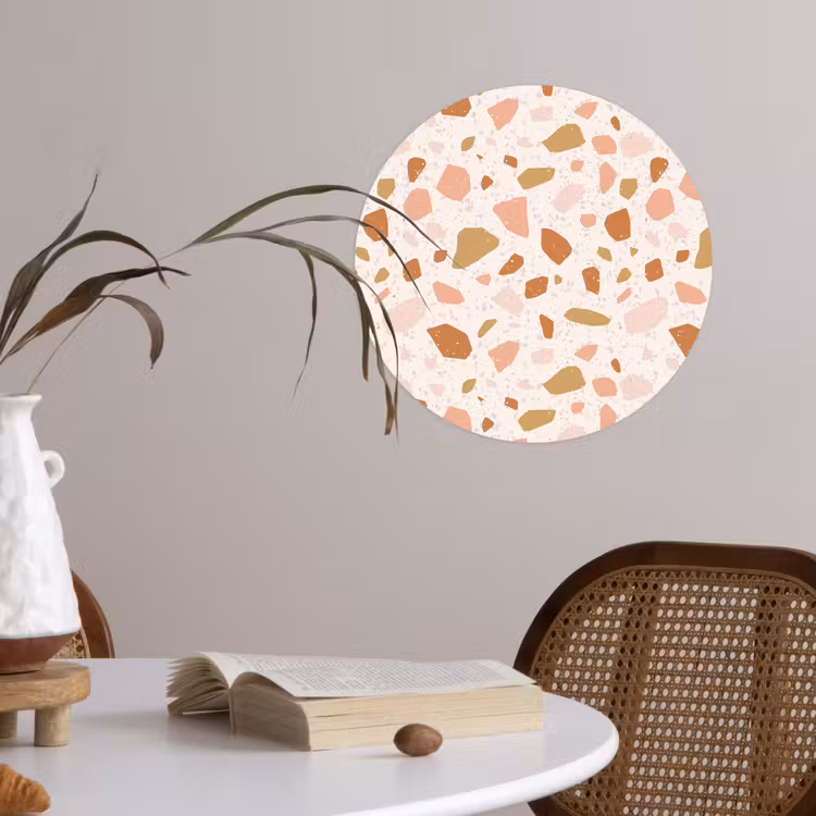Behangcirkel - Terrazzo - Patroon - Kleurrijk - Zalm — 4