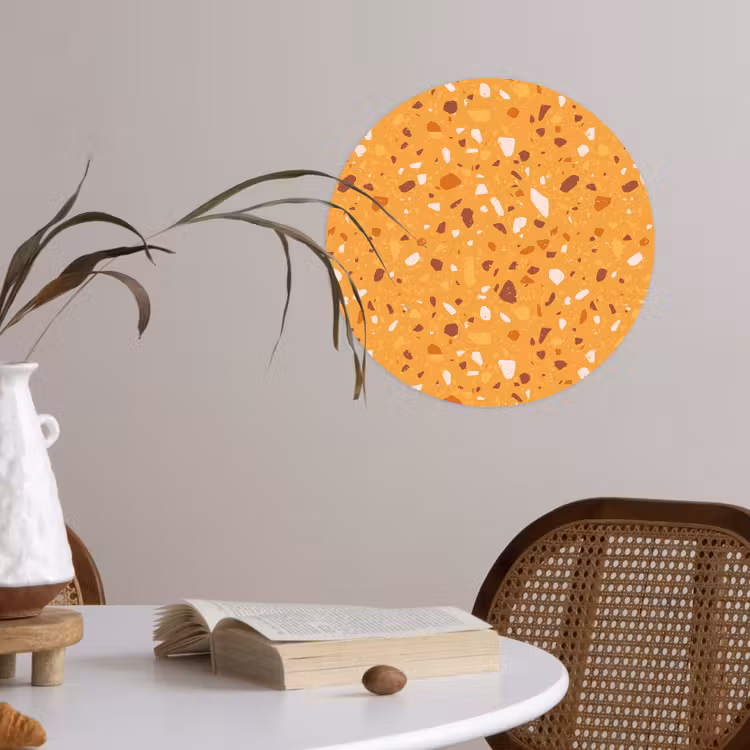 Behangcirkel - Terrazzo - Patroon - Okergeel — 4