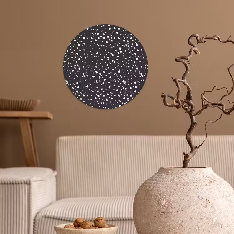 Behangcirkel - Terrazzo -  Patroon - Zwart - Wit — 2