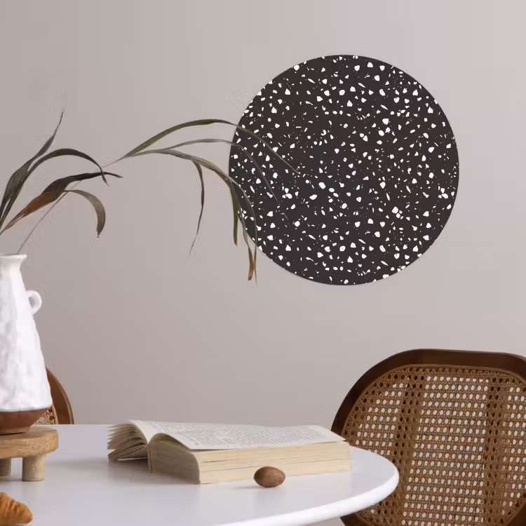 Behangcirkel - Terrazzo -  Patroon - Zwart - Wit — 4