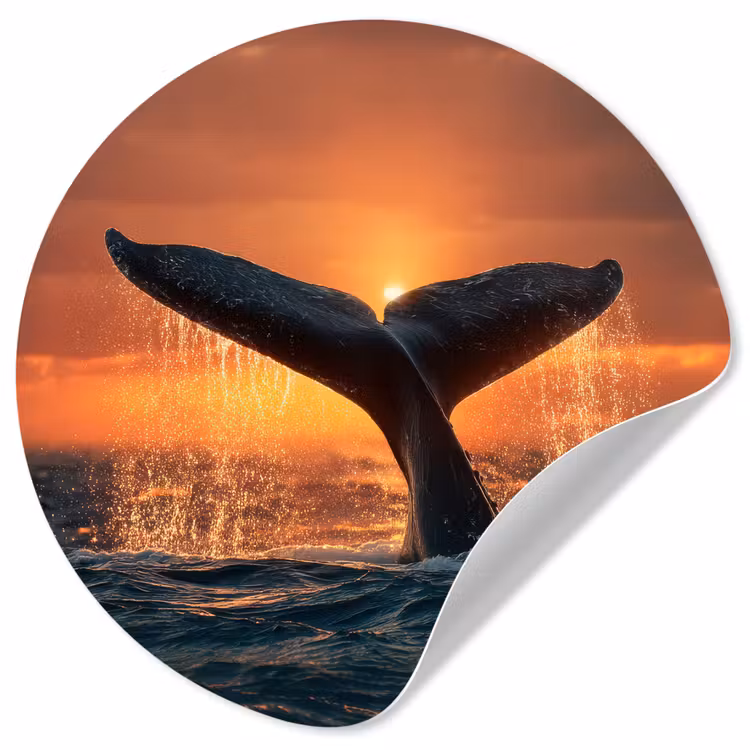 Behangcirkel - Walvis staart - Water - Zonsondergang — 1