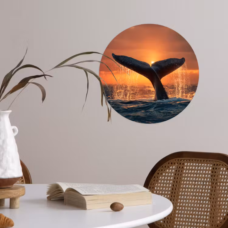 Behangcirkel - Walvis staart - Water - Zonsondergang — 4