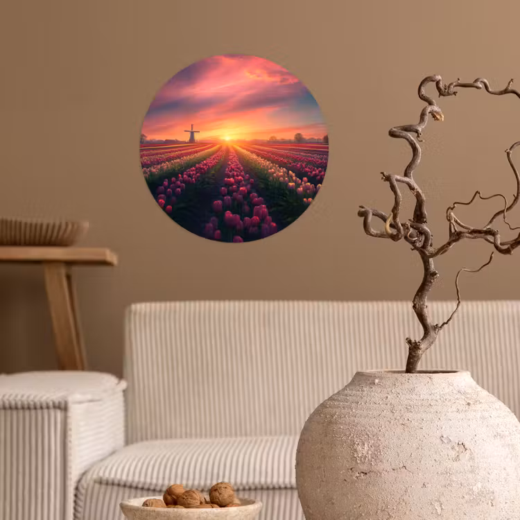 Behangcirkel - Windmolen - Zonsondergang - Landschap — 2