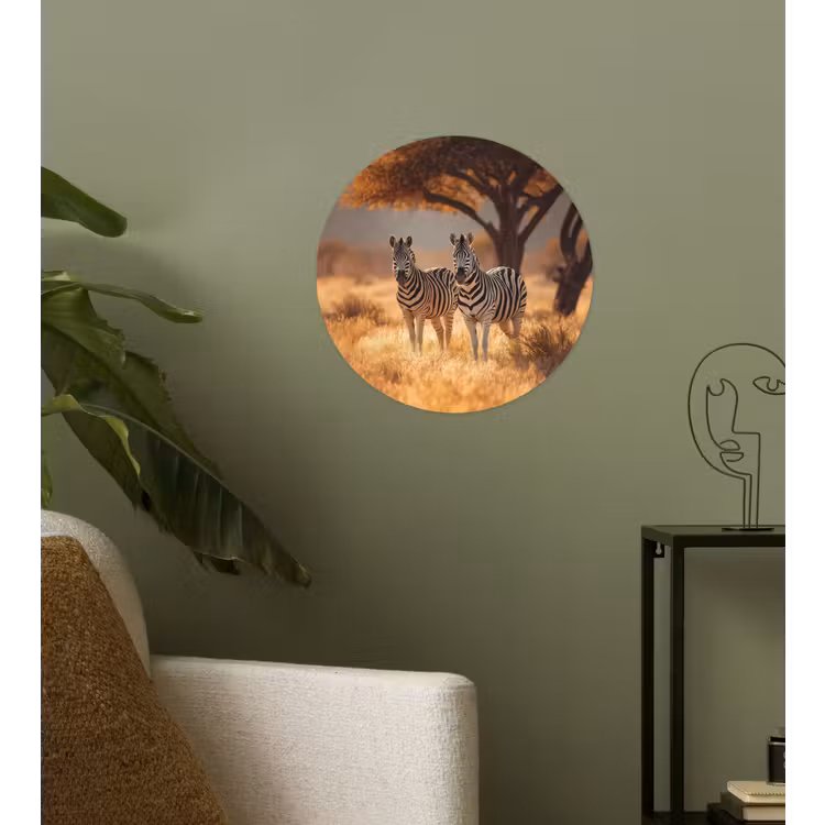 Behangcirkel - Zebra's - Savannelandschap - Gras — 3