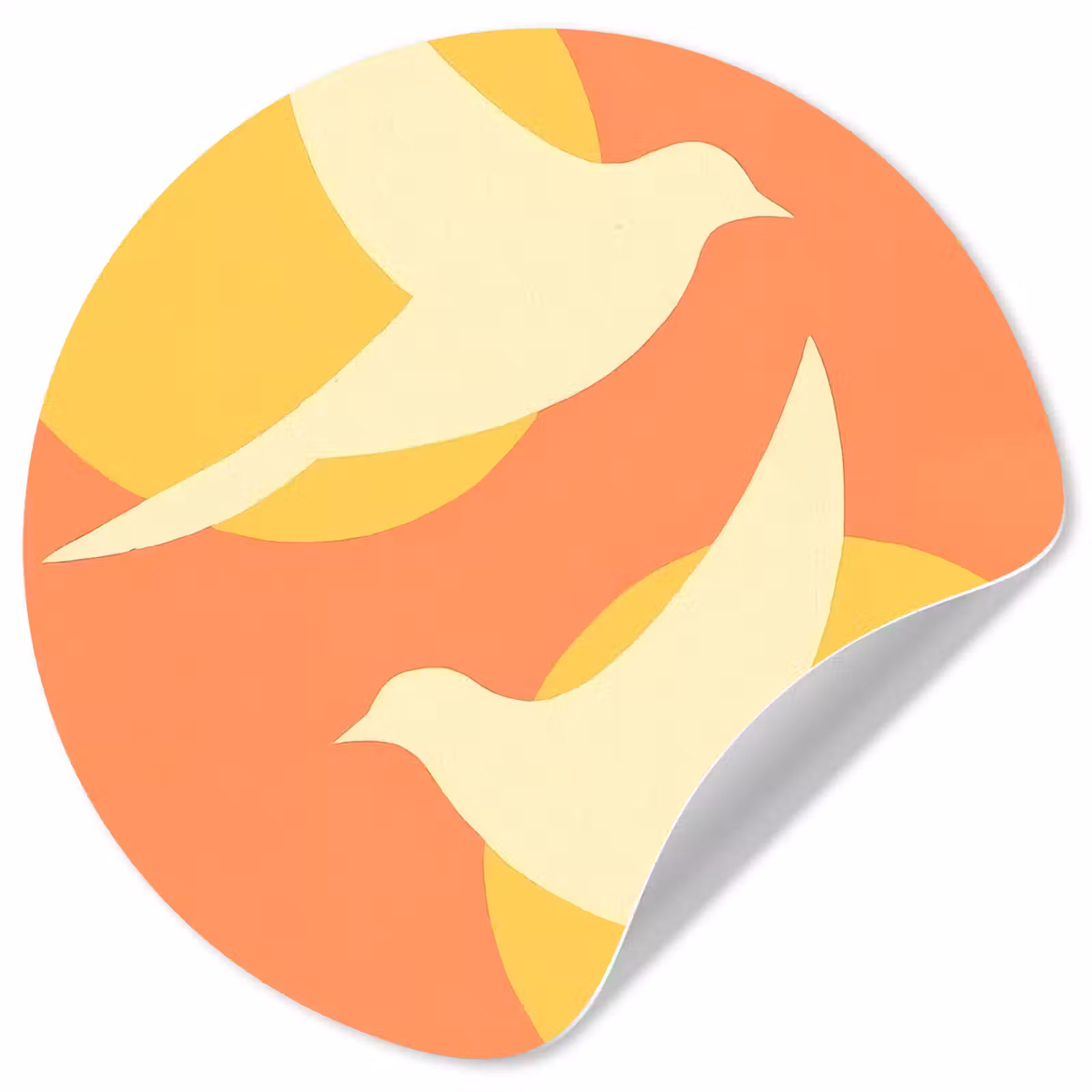 Behangcirkel - Vogels - Cirkels - Geel — 1