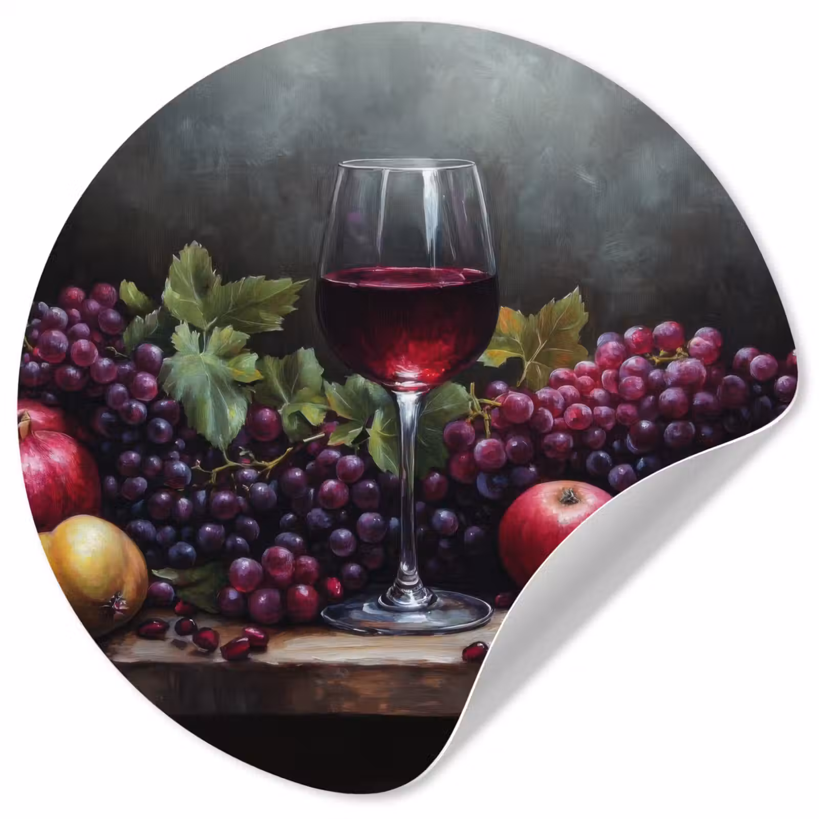 Behangcirkel - Wijn - Fruit - Stilleven — 1