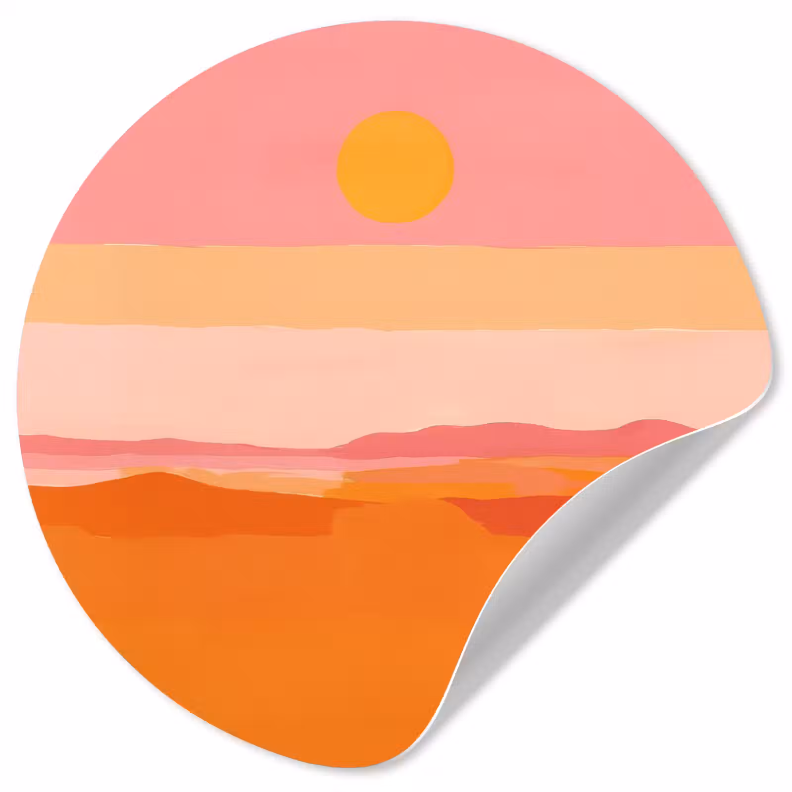 Behangcirkel - Zon - Abstract - Landschap - Oranje — 1