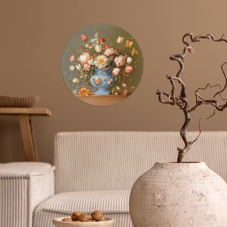 Behangcirkel - Neutral - Bloemen - Boeket - Vaas — 2