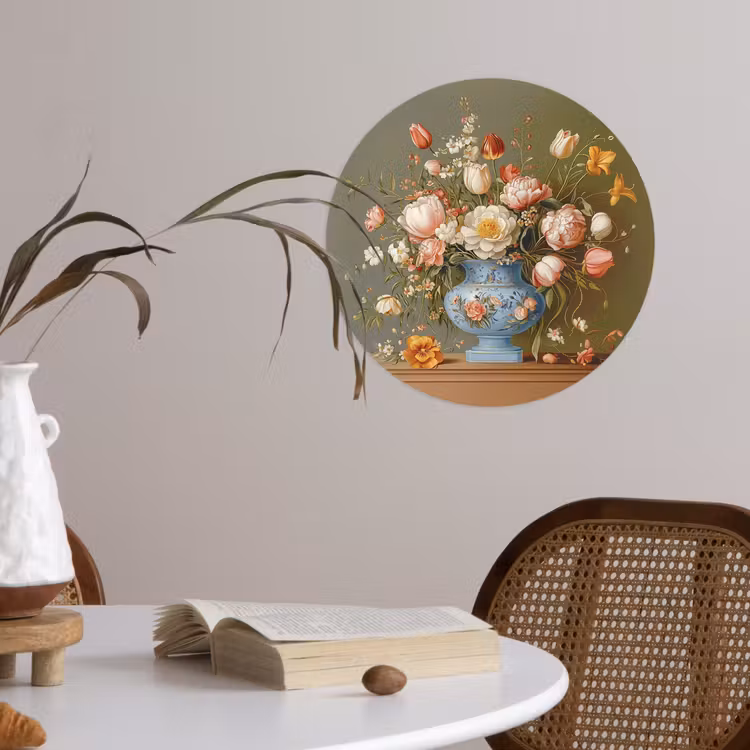 Behangcirkel - Neutral - Bloemen - Boeket - Vaas — 4