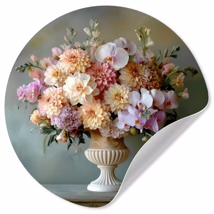 Behangcirkel - Orchidee - Boeket - Vaas - Bloemen — 1
