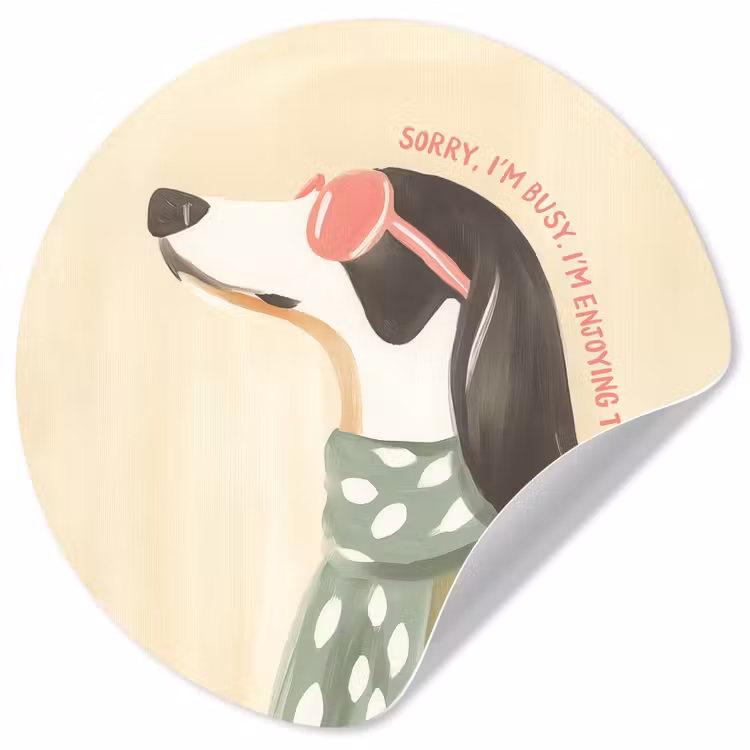 Behangcirkel - Quote - Hond - Zonnebril — 1