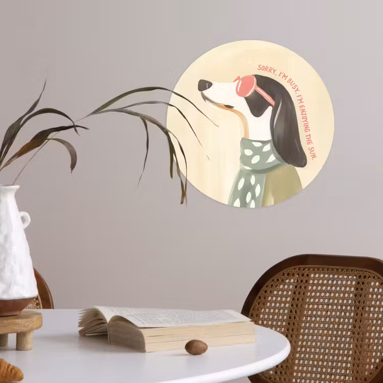Behangcirkel - Quote - Hond - Zonnebril — 4