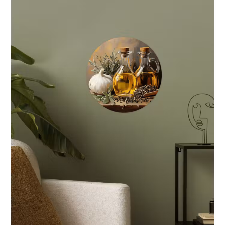 Behangcirkel - Stilleven - Olijfolie - Knoflook - Kruiden — 3