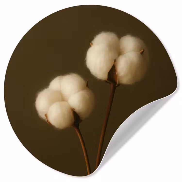 Behangcirkel - Takken - Katoen - Wit - Bollen — 1