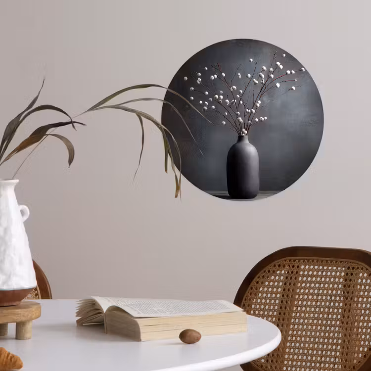Behangcirkel - Takken - Vaas - Bolletjes - Wit — 4