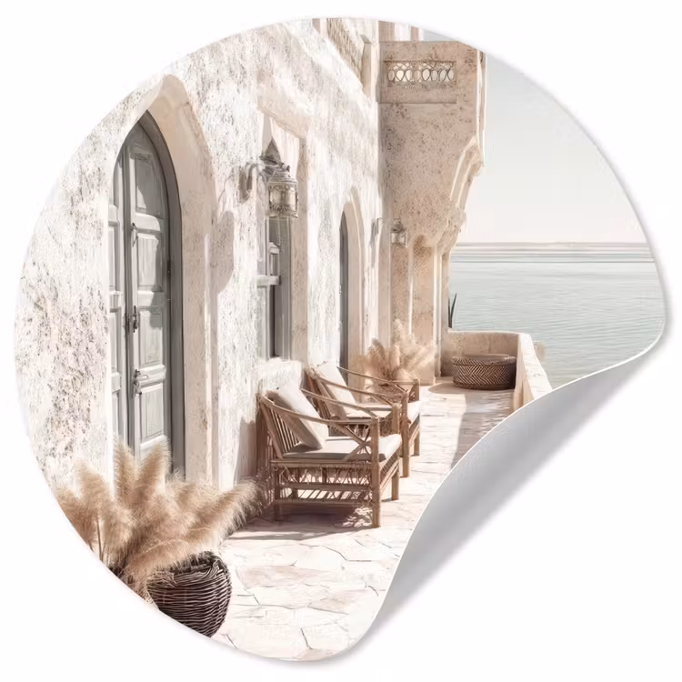 Behangcirkel - Terras - Stoelen - Strand - Beige — 1