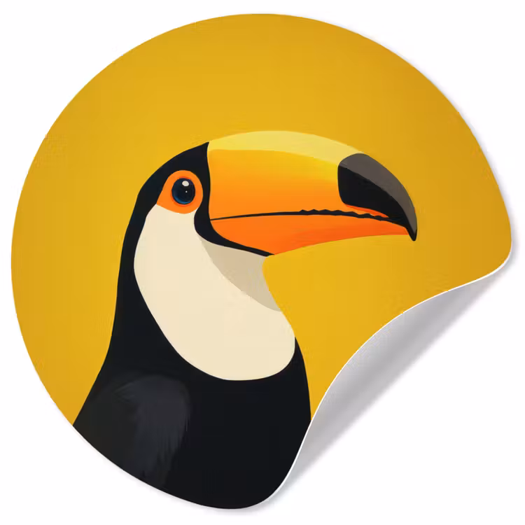 Behangcirkel - Toekan - Minimalistisch - Snavel - Oranje — 1