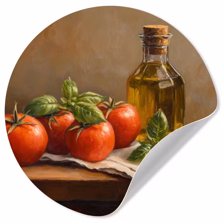 Behangcirkel - Tomaten - Olijfolie - Stilleven — 1