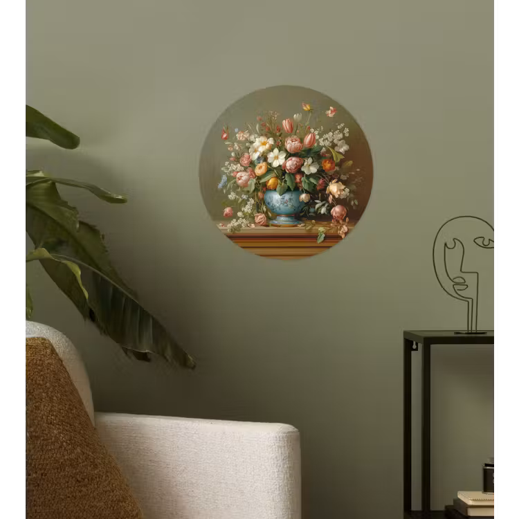 Behangcirkel - Vaas - Pastel - Kleuren - Bloemen — 3