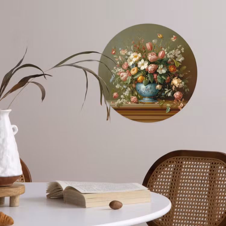 Behangcirkel - Vaas - Pastel - Kleuren - Bloemen — 4