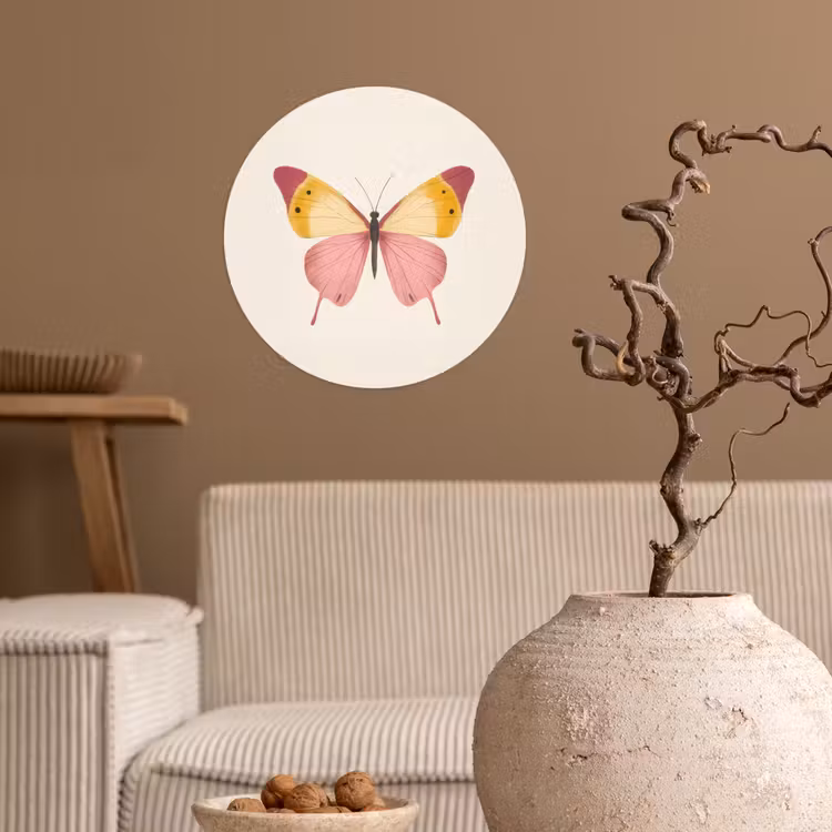 Behangcirkel - Vlinder - Illustratie - Roze — 2