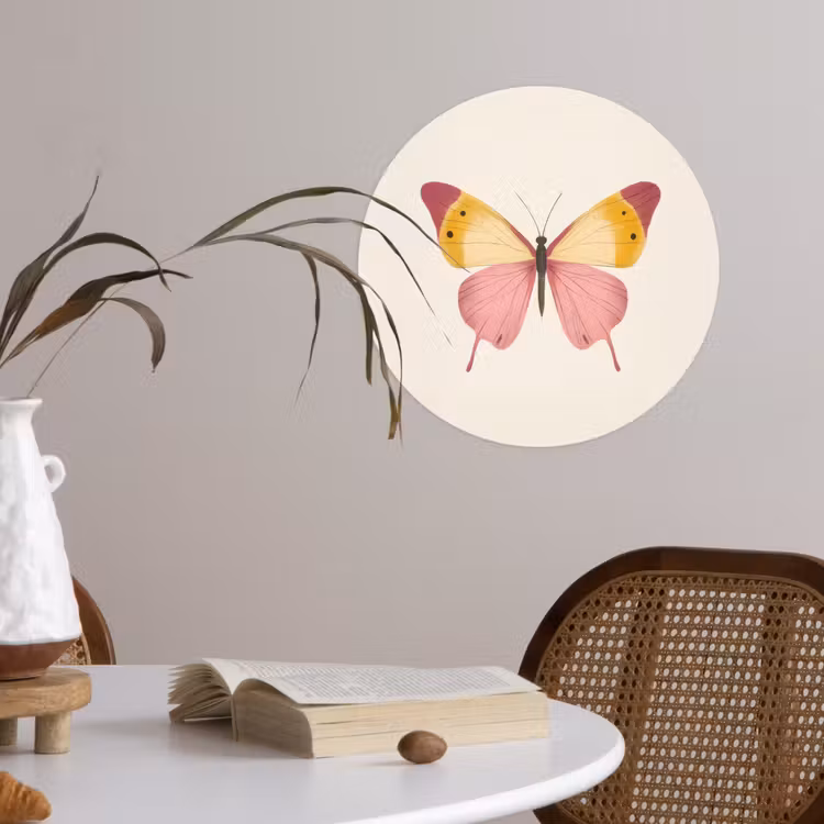 Behangcirkel - Vlinder - Illustratie - Roze — 4