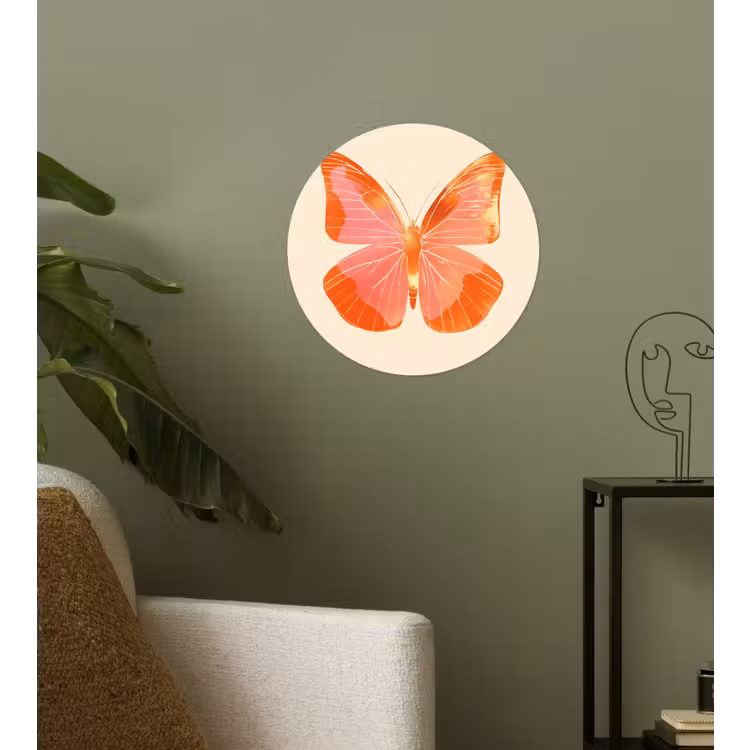 Behangcirkel - Vlinder - Minimalistisch - Roze — 3
