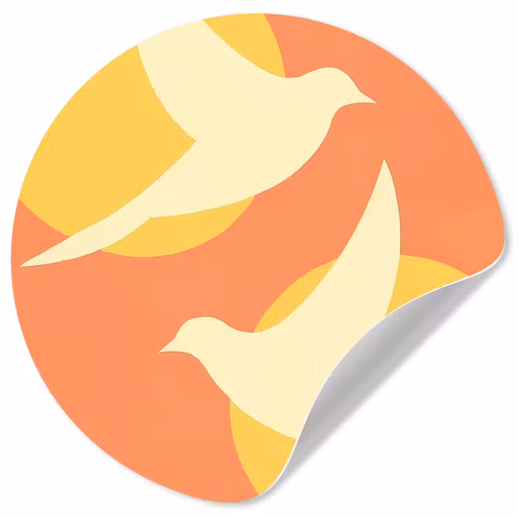 Behangcirkel - Vogels - Cirkels - Geel — 1